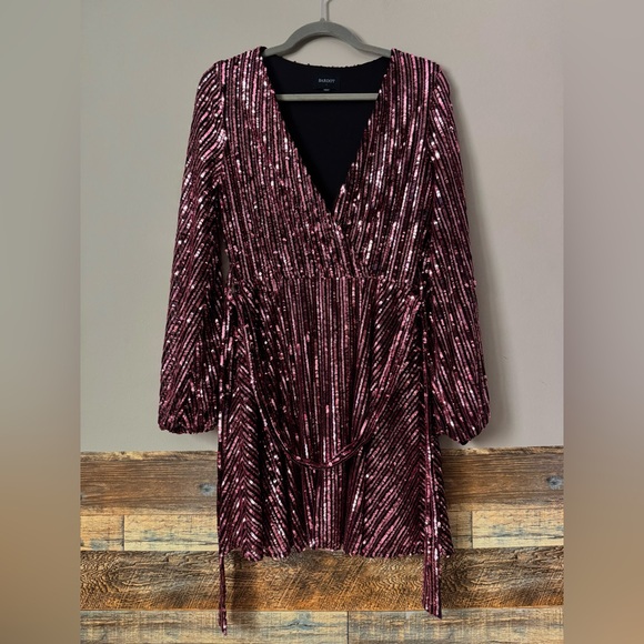 Bardot Sequin Wrap Dress - Picture 3 of 8